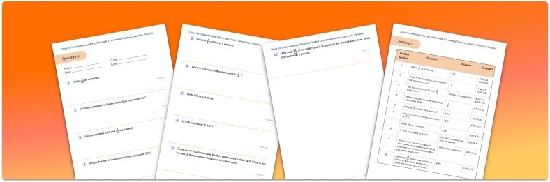Converting Fractions, Decimals and Percents Check for Understanding