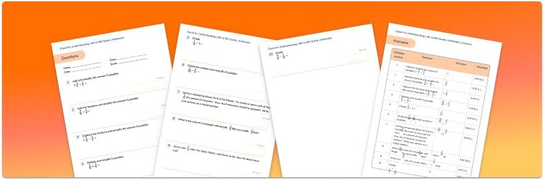 Fraction Operations Check for Understanding Quiz
