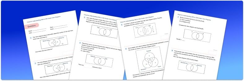 Venn Diagrams Check for Understanding Quiz