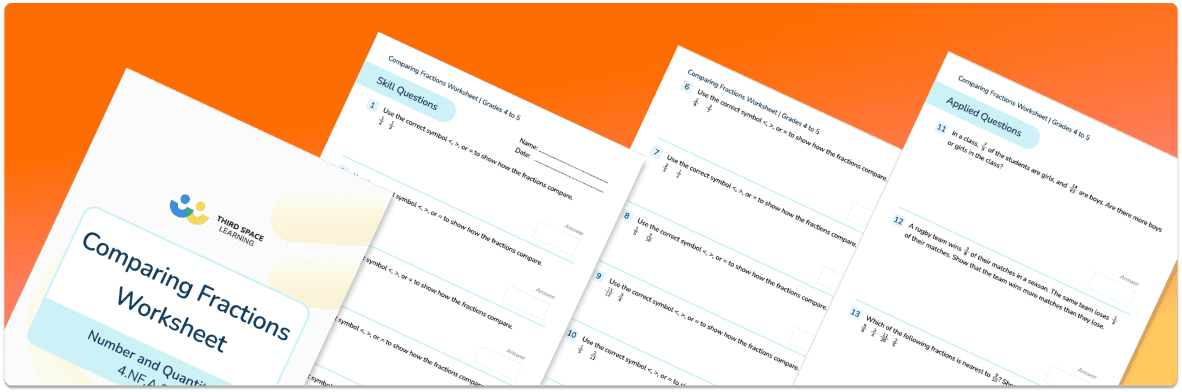 Comparing Fractions Worksheet