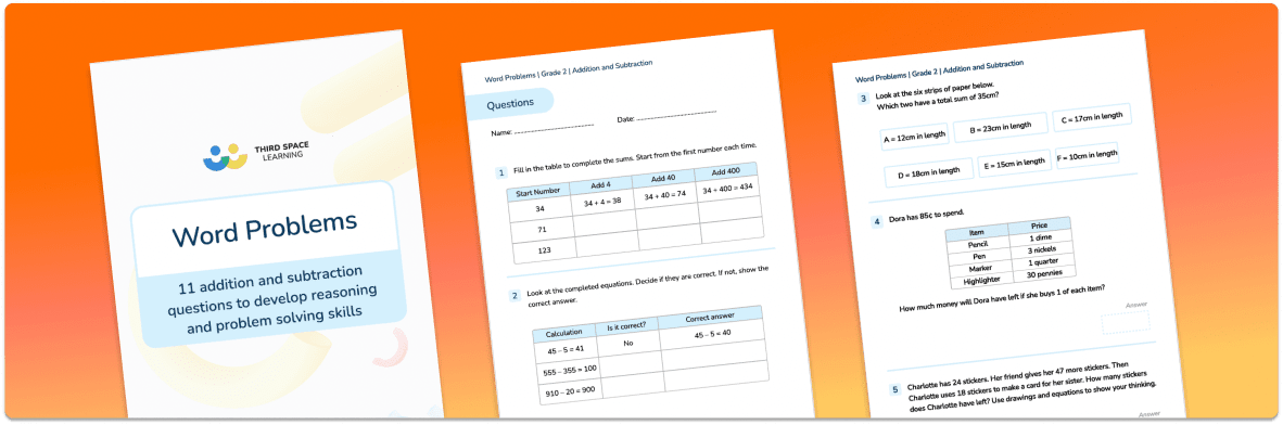 Word Problems Grade 2 Addition and Subtraction