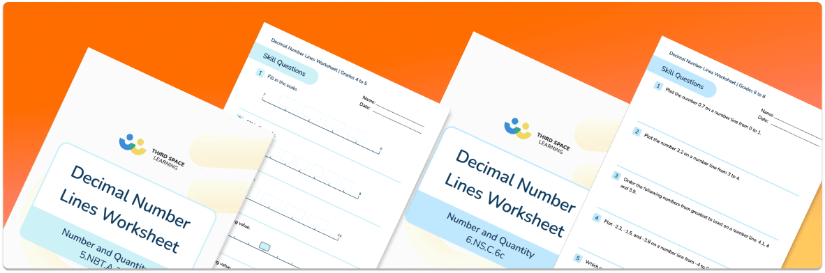Decimal Number Line Worksheets