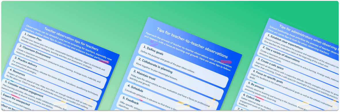 27 Tips for Teacher Observations Posters