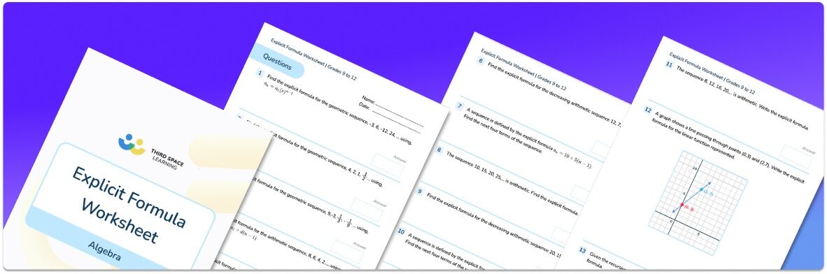 Explicit Formula Worksheet