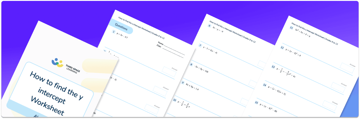 How To Find The Y Intercept Worksheet
