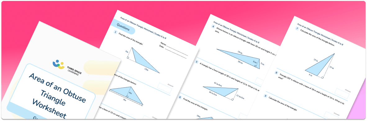 Area Of An Obtuse Triangle Worksheet
